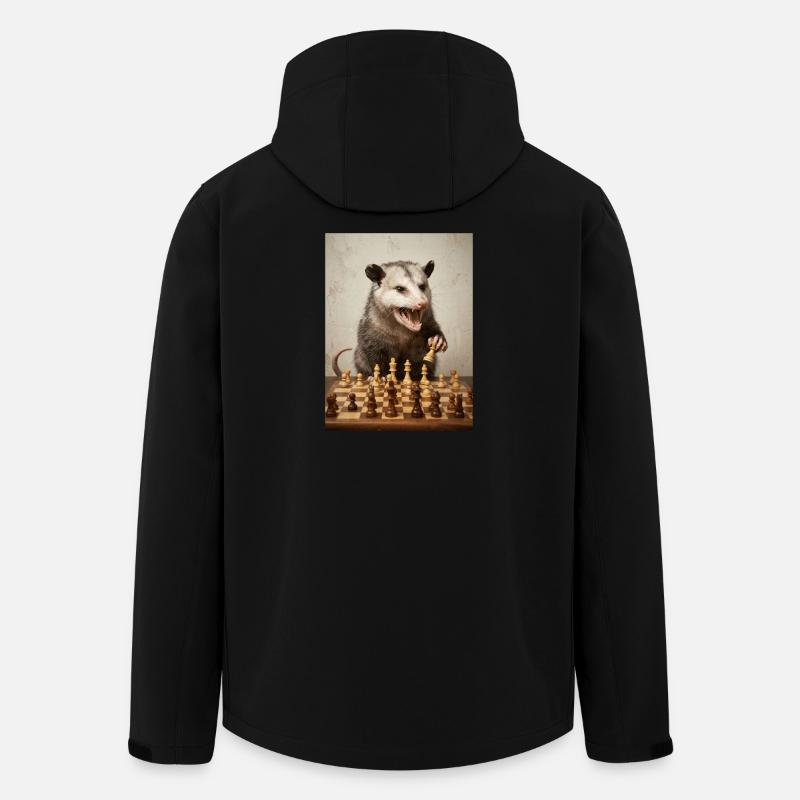 Opossum spielt Schach - Recycelte Männer Softshell-Jacke von Stanley/Stella - Schwarz