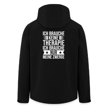 Zwergen Motiv Brauche Keine Therapie Nur Zwerge - Recycelte Männer Softshell-Jacke von Stanley/Stella - Schwarz - Hinten - AI Model Male 185 light (185cm)