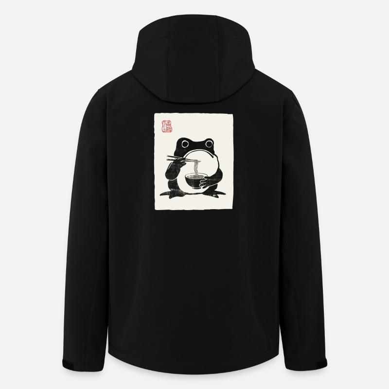 Japanisches Grumpy Frog Ramen-Nudelfest - Recycelte Männer Softshell-Jacke von Stanley/Stella - Schwarz