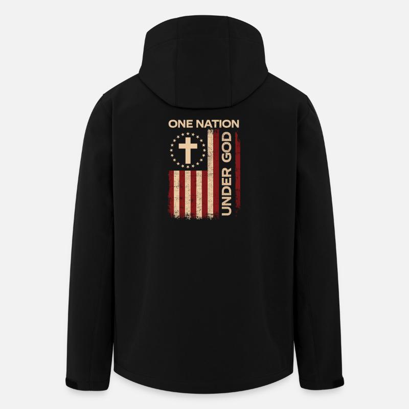 One Nation Under God USA Patriotic - Men’s Recycled Softshell Jacket by Stanley/Stella - black
