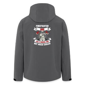 Cool Firefighter Dad - Men’s Recycled Softshell Jacket by Stanley/Stella - black - Back - AI Model Male 185 light (185cm)