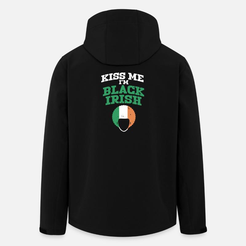Kiss Me I'm Black Irish - Men’s Recycled Softshell Jacket by Stanley/Stella - black
