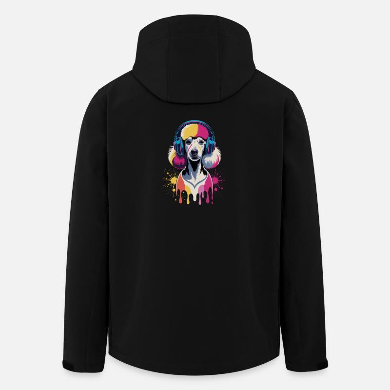 Caniche avec un casque - Veste softshell homme en polyester recyclé Stanley/Stella - noir