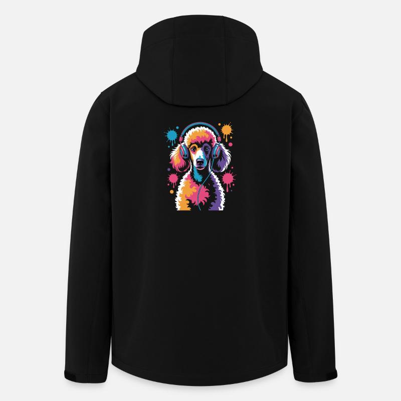 Poodle with headphones - Men’s Recycled Softshell Jacket by Stanley/Stella - black