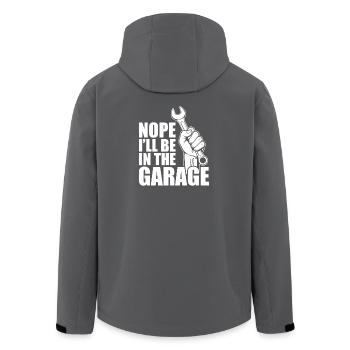 I'll be in the garage Car lover car guy mechanic - Recycelte Männer Softshell-Jacke von Stanley/Stella - Schwarz - Hinten - AI Model Male 185 light (185cm)
