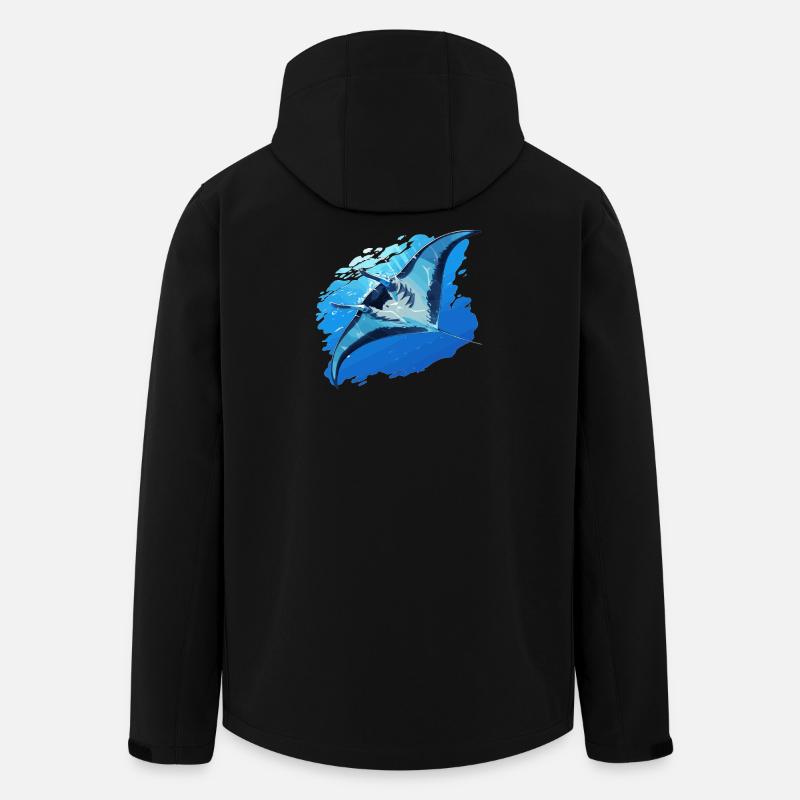 Rochen Mantarochen - Recycelte Männer Softshell-Jacke von Stanley/Stella - Schwarz