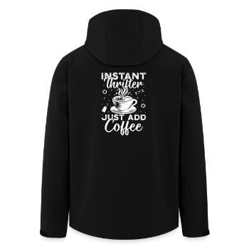 Thrift Shop Instant Thrifter Add Coffee Love - Recycelte Männer Softshell-Jacke von Stanley/Stella - Schwarz - Hinten - AI Model Male 185 light (185cm)