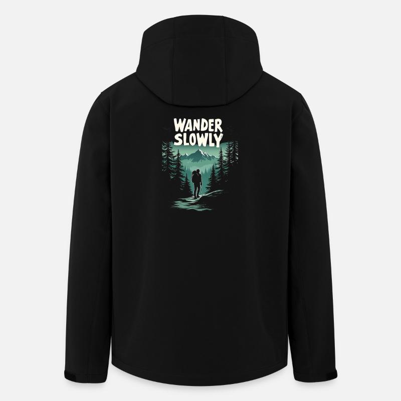 Errer lentement Marcher lentement Forêt - Veste softshell homme en polyester recyclé Stanley/Stella - noir