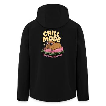 Chill Mode Capybara No Rush - Men’s Recycled Softshell Jacket by Stanley/Stella - black - Back - AI Model Male 185 light (185cm)