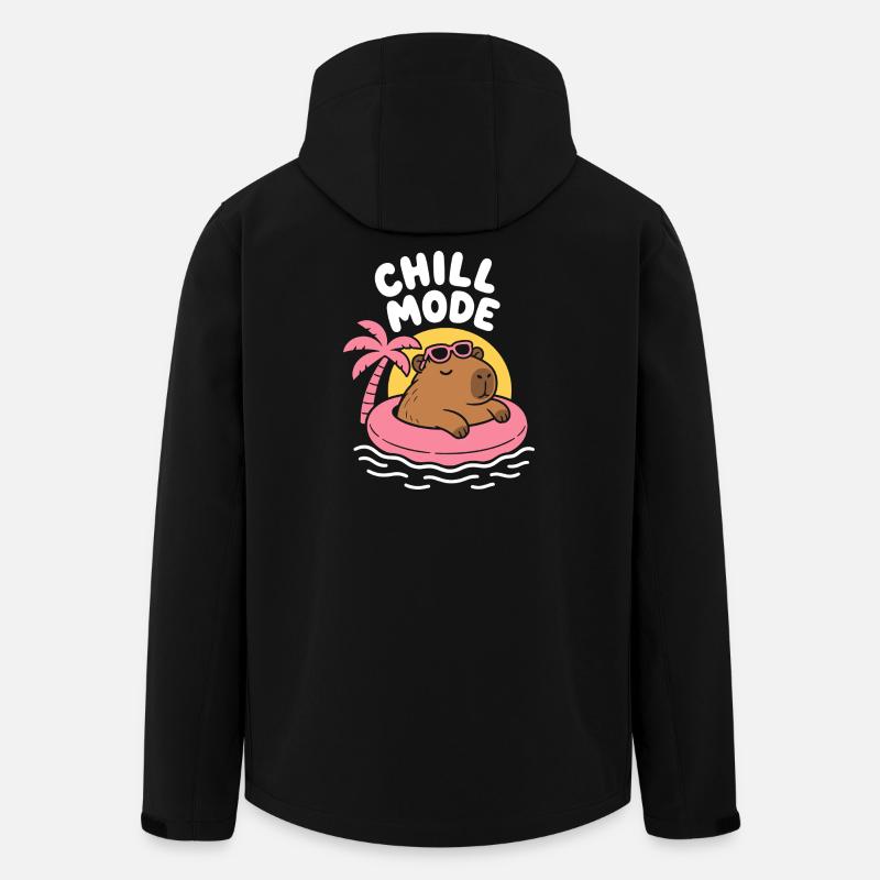 Chill Mode Floating Capybara - Recycelte Männer Softshell-Jacke von Stanley/Stella - Schwarz