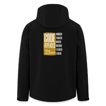 Révolution industrielle anti-IA - Veste softshell homme en polyester recyclé Stanley/Stella - noir - Dos - AI Model Male 185 light (185cm)