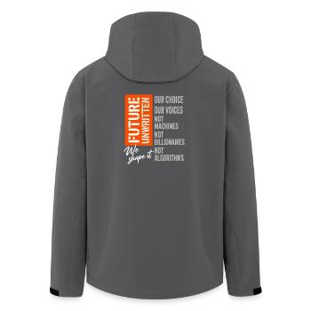 Anti AI Industrial Revolution - Recycelte Männer Softshell-Jacke von Stanley/Stella - Schwarz - Hinten - AI Model Male 185 light (185cm)