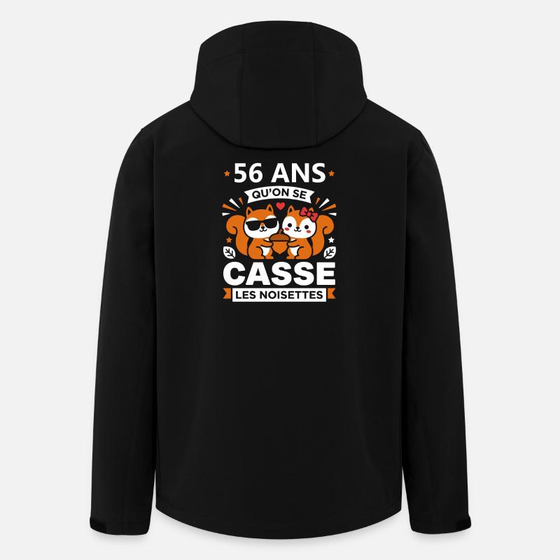 56 Ans: Cassé les Noisettes - Veste softshell homme en polyester recyclé Stanley/Stella - noir