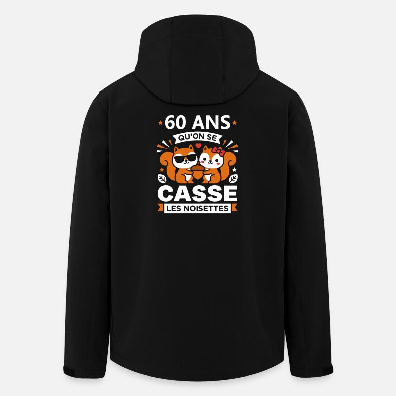 60 Ans Cassé les Noisettes - Veste softshell homme en polyester recyclé Stanley/Stella - noir