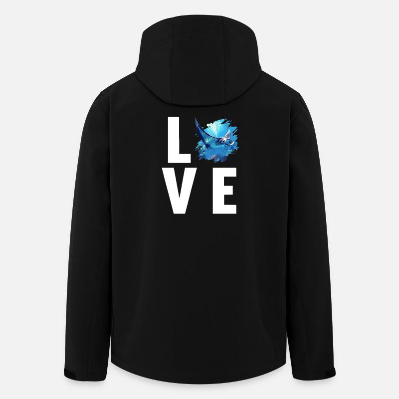Rochen Mantarochen - Recycelte Männer Softshell-Jacke von Stanley/Stella - Schwarz