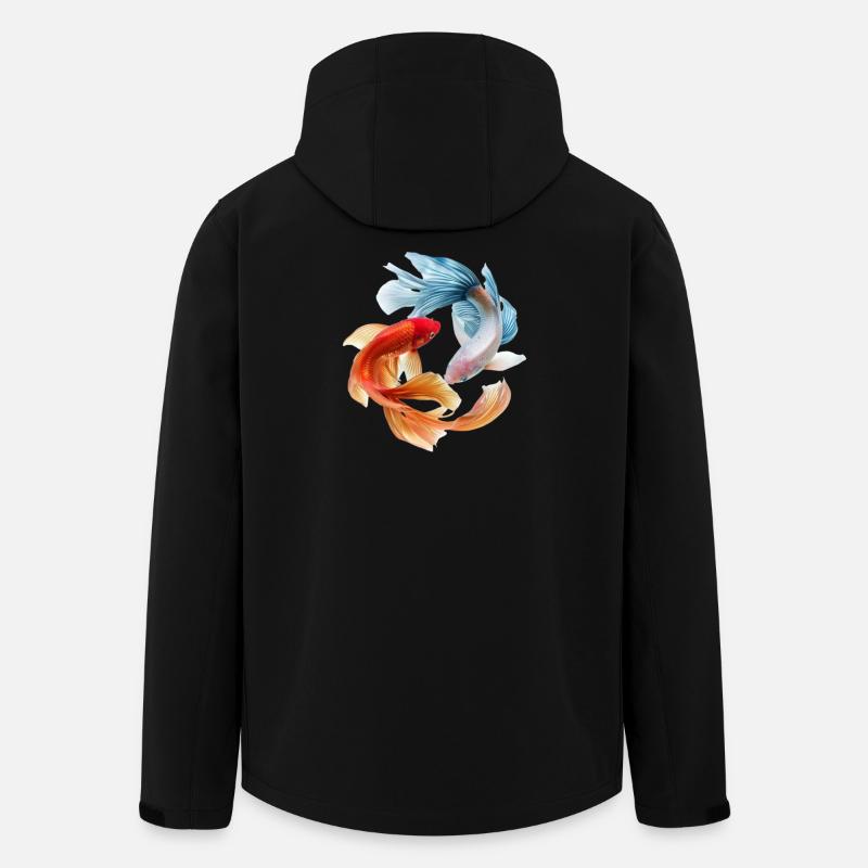 Koi-Farbkreis: Goldfisch-Paar - Recycelte Männer Softshell-Jacke von Stanley/Stella - Schwarz