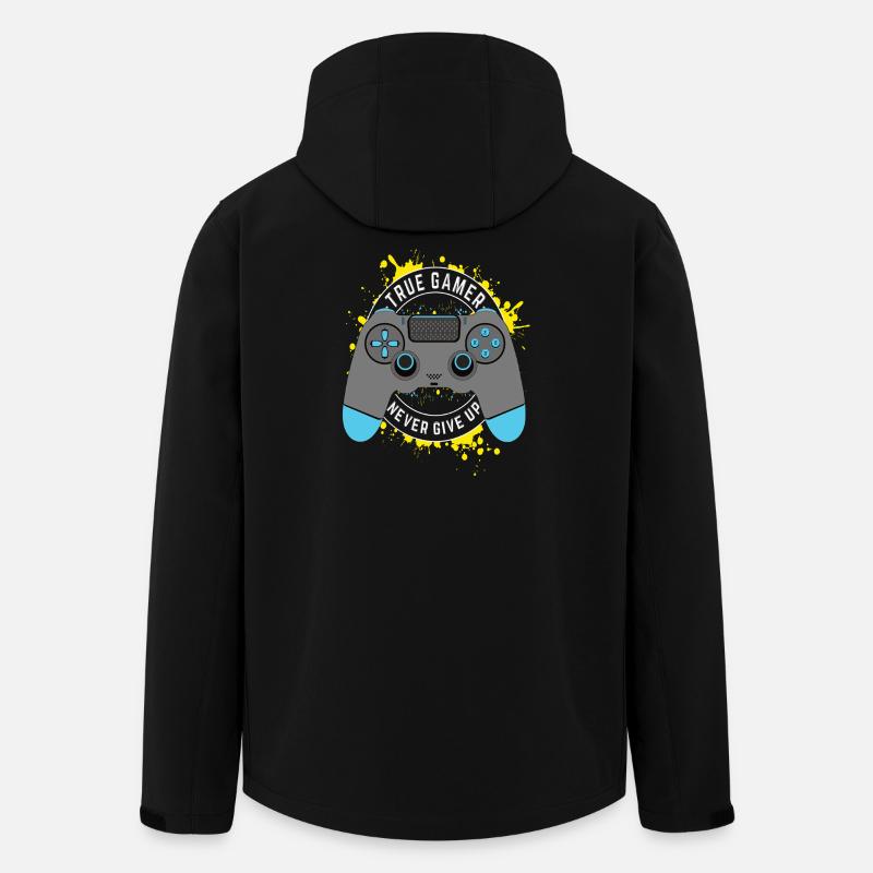 True Gamer - Ne jamais abandonner - Veste softshell homme en polyester recyclé Stanley/Stella - noir