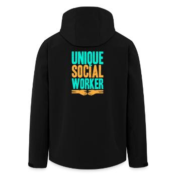 Social Worker Quote Unique Social Work - Recycelte Männer Softshell-Jacke von Stanley/Stella - Schwarz - Hinten - AI Model Male 185 light (185cm)