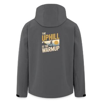 Uphill is a warm-up | Trail running - Men’s Recycled Softshell Jacket by Stanley/Stella - black - Back - AI Model Male 185 light (185cm)