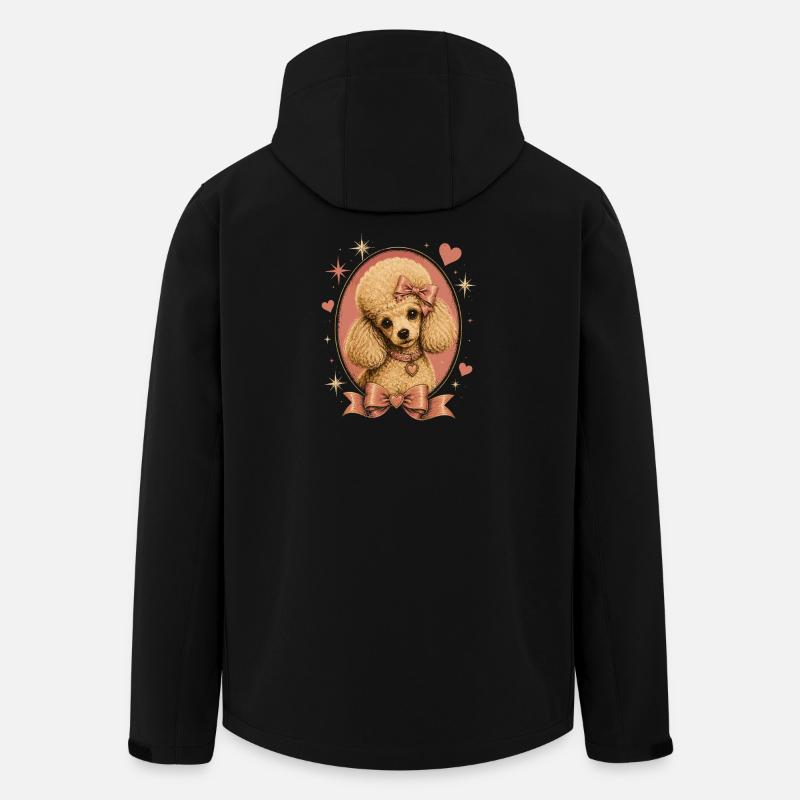 Caniche rose avec nœud - Veste softshell homme en polyester recyclé Stanley/Stella - noir