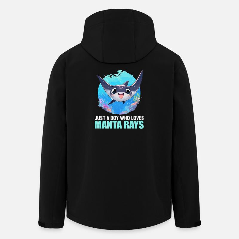 Rochen Mantarochen - Recycelte Männer Softshell-Jacke von Stanley/Stella - Schwarz