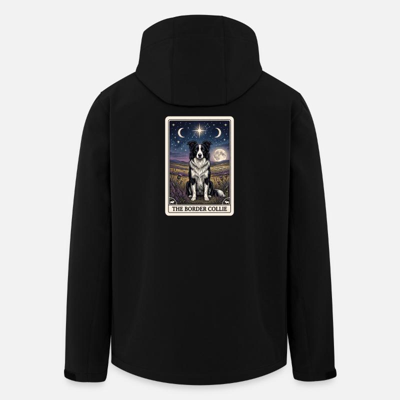 Border Collie Tarotkarte - Recycelte Männer Softshell-Jacke von Stanley/Stella - Schwarz