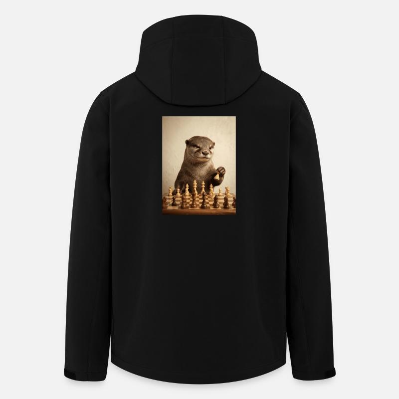 Otter playing chess - Men’s Recycled Softshell Jacket by Stanley/Stella - black