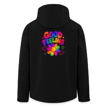 BONNE SENSATION - Ambiances rétro colorées avec un flower power - Veste softshell homme en polyester recyclé Stanley/Stella - noir - Dos - AI Model Male 185 light (185cm)