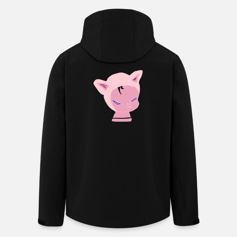 Pink Cat Head: Neon Purple Look - Men’s Recycled Softshell Jacket by Stanley/Stella - black