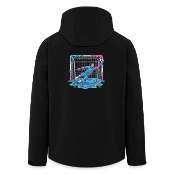 Dripping Liquid Goalie - Men’s Recycled Softshell Jacket by Stanley/Stella - black - Back - AI Model Male 185 light (185cm)