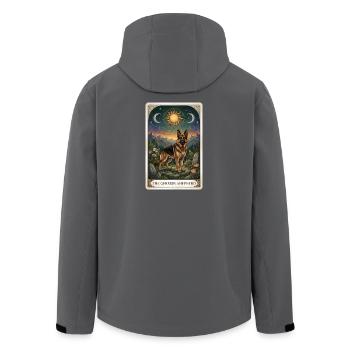 Deutscher Schäferhund Tarot - Recycelte Männer Softshell-Jacke von Stanley/Stella - Anthrazit - Hinten - AI Model Male 185 light (185cm)
