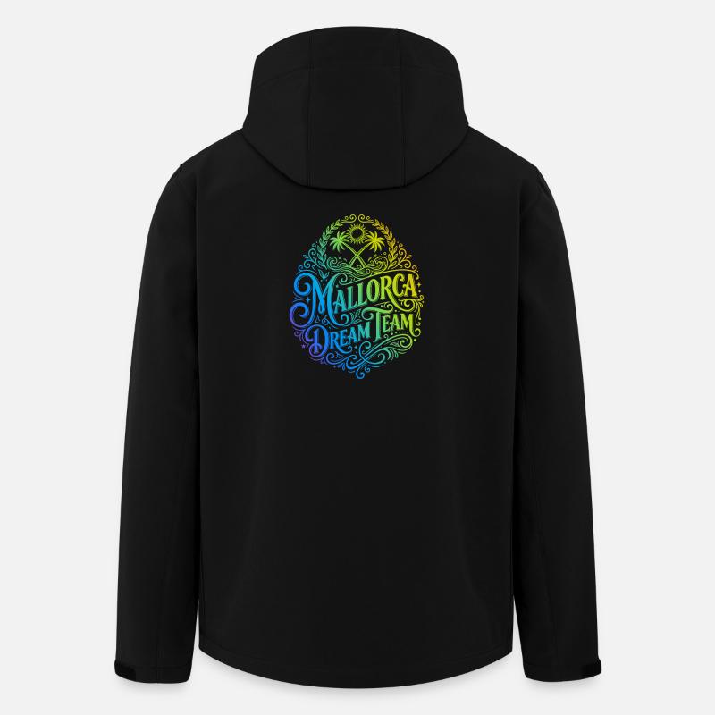 Mallorca Dream Team Bunt - Recycelte Männer Softshell-Jacke von Stanley/Stella - Schwarz