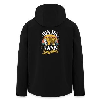  Bin Da Kann Losgehen Akkordeon Musik Volksmusik - Recycelte Männer Softshell-Jacke von Stanley/Stella - Schwarz - Hinten - AI Model Male 185 light (185cm)