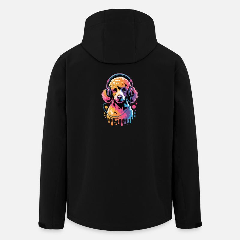 Caniche avec un casque - Veste softshell homme en polyester recyclé Stanley/Stella - noir