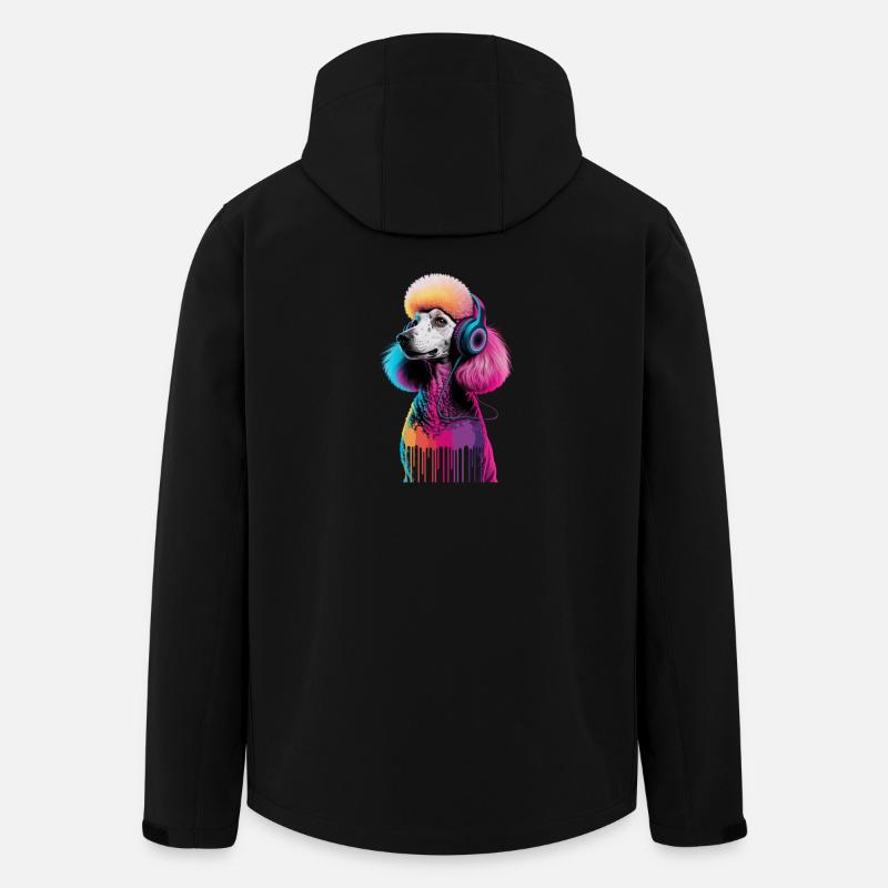 Caniche avec un casque - Veste softshell homme en polyester recyclé Stanley/Stella - noir