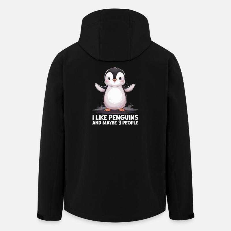 Lustiger Pinguin Spruchdruck - Recycelte Männer Softshell-Jacke von Stanley/Stella - Schwarz