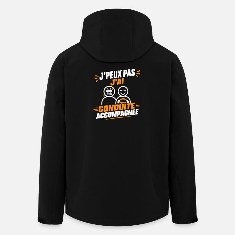 Conduite Accompagnée — Humour Auto - Veste softshell homme en polyester recyclé Stanley/Stella - noir