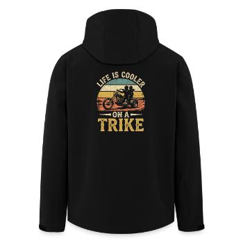 Life Is Cooler On A Trike Motorrad Vintage - Recycelte Männer Softshell-Jacke von Stanley/Stella - Schwarz - Hinten - AI Model Male 185 light (185cm)