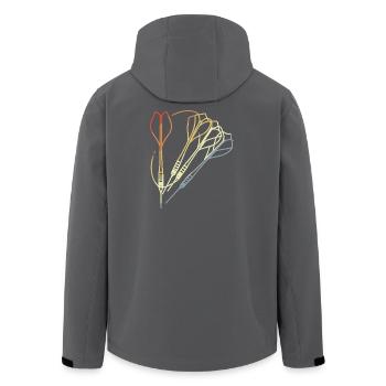 Darts Sketch Vintage Look - Men’s Recycled Softshell Jacket by Stanley/Stella - anthracite - Back - AI Model Male 185 light (185cm)