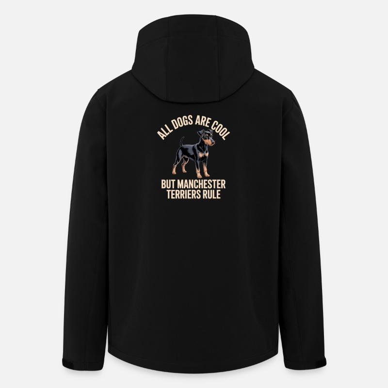 Cadeau pour chien Manchester Terrier - Veste softshell homme en polyester recyclé Stanley/Stella - noir