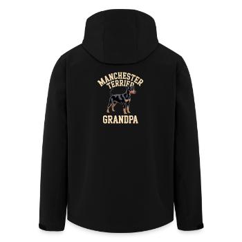 Manchester Terrier Grandpa Gift - Men’s Recycled Softshell Jacket by Stanley/Stella - black - Back - AI Model Male 185 light (185cm)