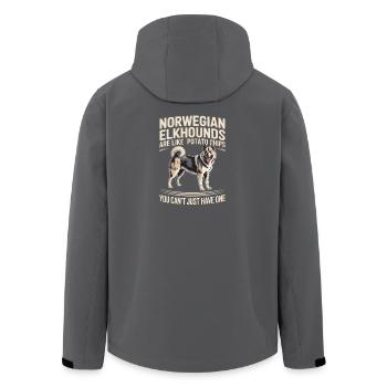 Don norvégien Elkhound norvégien - Veste softshell homme en polyester recyclé Stanley/Stella - noir - Dos - AI Model Male 185 light (185cm)