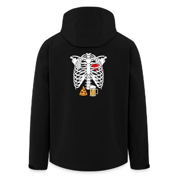 Papa-Skelett Halloween-Bier Pizza lustige Schwangerschaft - Recycelte Männer Softshell-Jacke von Stanley/Stella - Schwarz - Hinten - AI Model Male 185 light (185cm)
