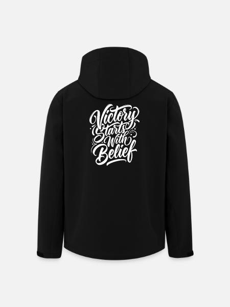 Victory Starts With Belief - Men’s Recycled Softshell Jacket by Stanley/Stella - black