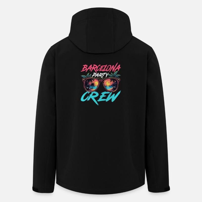 Barcelone Party Crew - Veste softshell homme en polyester recyclé Stanley/Stella - noir