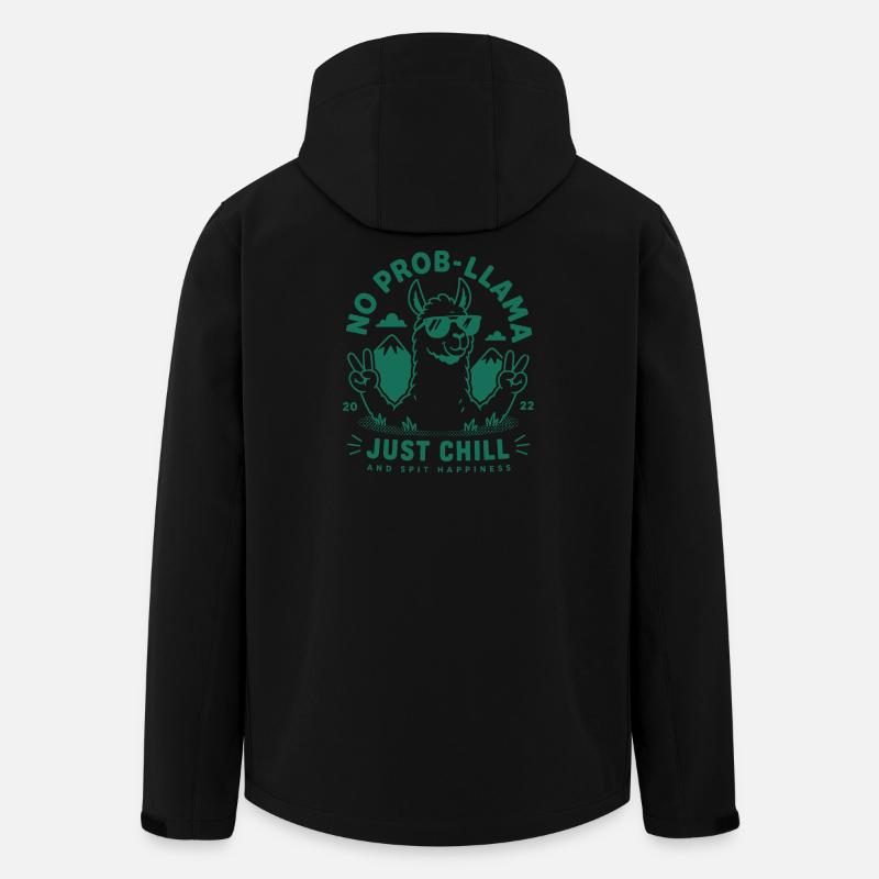 Lama de méditation Llamaste - Veste softshell homme en polyester recyclé Stanley/Stella - noir