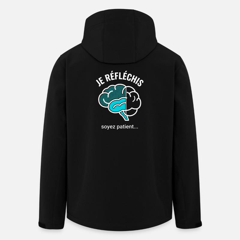 Je Réfléchis Soyez Patient Cerveau - Veste softshell homme en polyester recyclé Stanley/Stella - noir