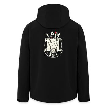 Anniversaire 40 Ans 39 Plus Doigt D'honneur - Veste softshell homme en polyester recyclé Stanley/Stella - noir - Dos - AI Model Male 185 light (185cm)