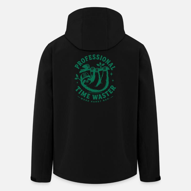 Professional Time Waster Sloth - Men’s Recycled Softshell Jacket by Stanley/Stella - black