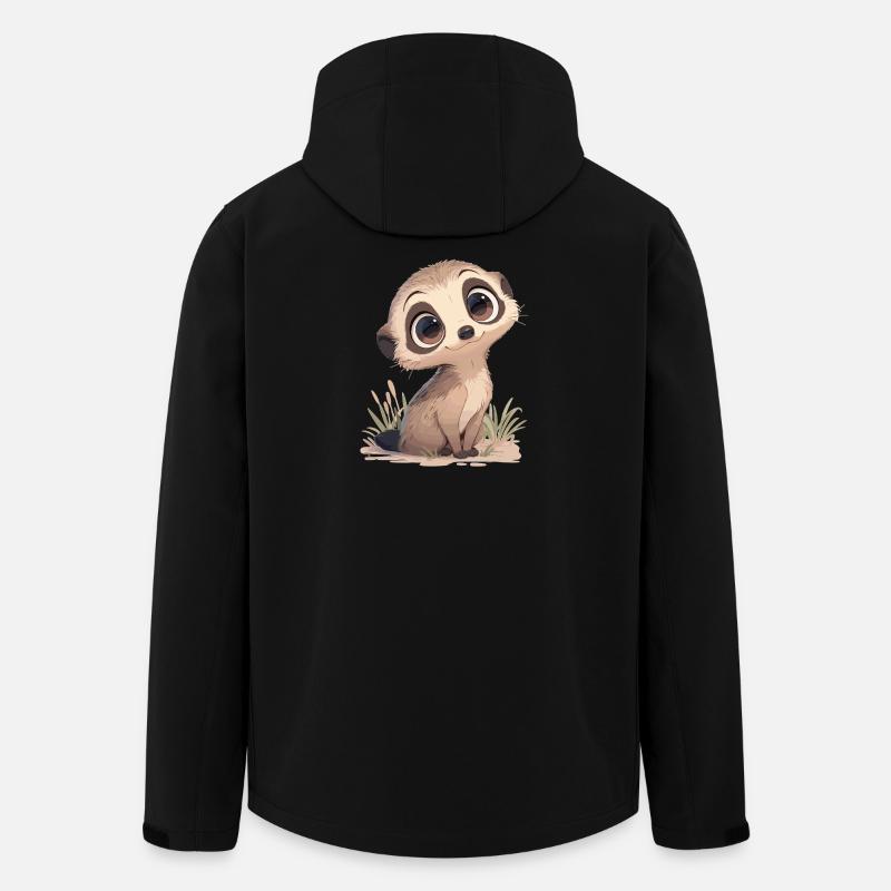 Meerkat Erdmännchen - Recycelte Männer Softshell-Jacke von Stanley/Stella - Schwarz